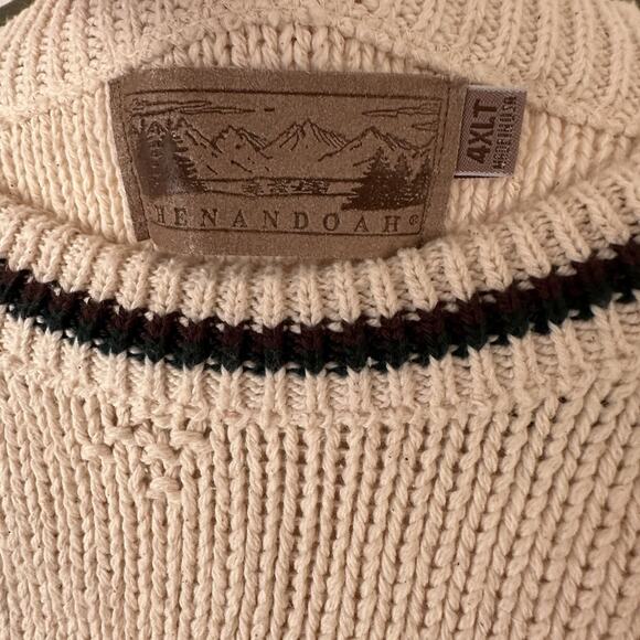 VTG Shenandoah Men’s Sweater 4XLT Chunky Knit Cream Embroidered Buck Hunting USA - Picture 9 of 12